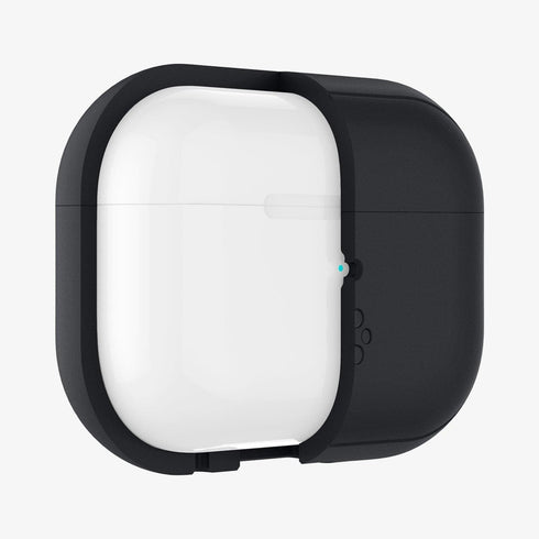 ACS05479 - Apple AirPods Pro 2 Case Silicone Fit + strap in black showing the front and side with strap